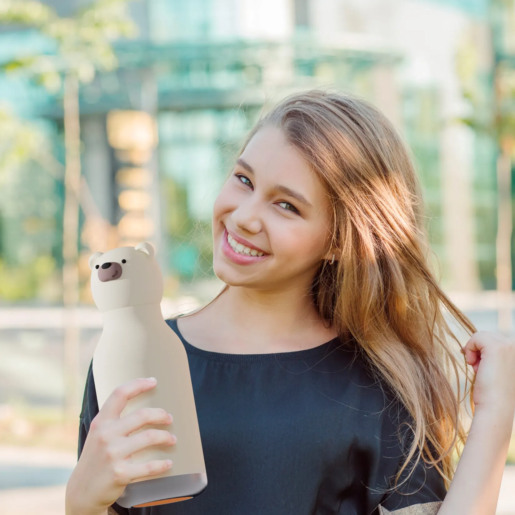 Breastfeeding|Tableware>Asobu Bestie Animal Bottle 16 oz - Polar Bear