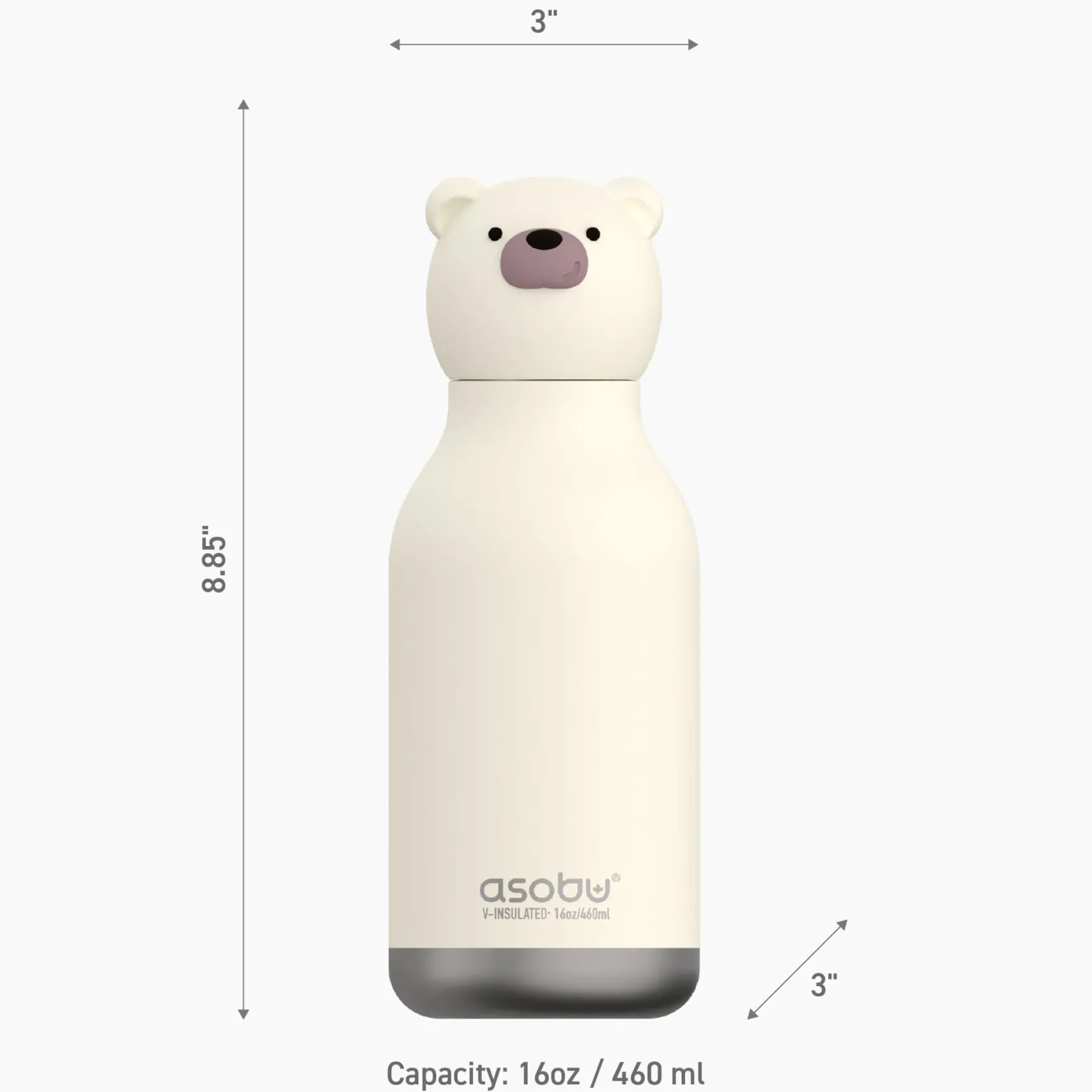 Breastfeeding|Tableware>Asobu Bestie Animal Bottle 16 oz - Polar Bear