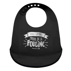 Bibs|Breastfeeding>Bedaine Love Bib Silicone Black Poutine