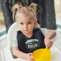 Bibs|Breastfeeding>Bedaine Love Bib Silicone Black Poutine