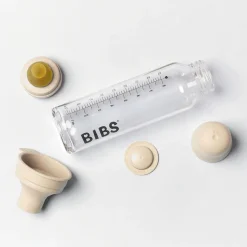 Clearance Baby Glass Bottle Complete Set Latex 225ml - Ivory Breastfeeding|Bottles & Nipples