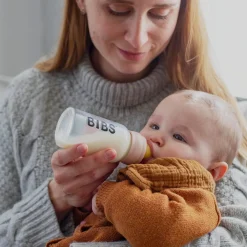 Clearance Baby Glass Bottle Complete Set Latex 110ml - Ivory Bottles & Nipples|Breastfeeding