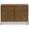 Outlet Birdie 6-Drawer Dresser - Walnut Storage Furniture