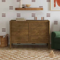 Outlet Birdie 6-Drawer Dresser - Walnut Storage Furniture