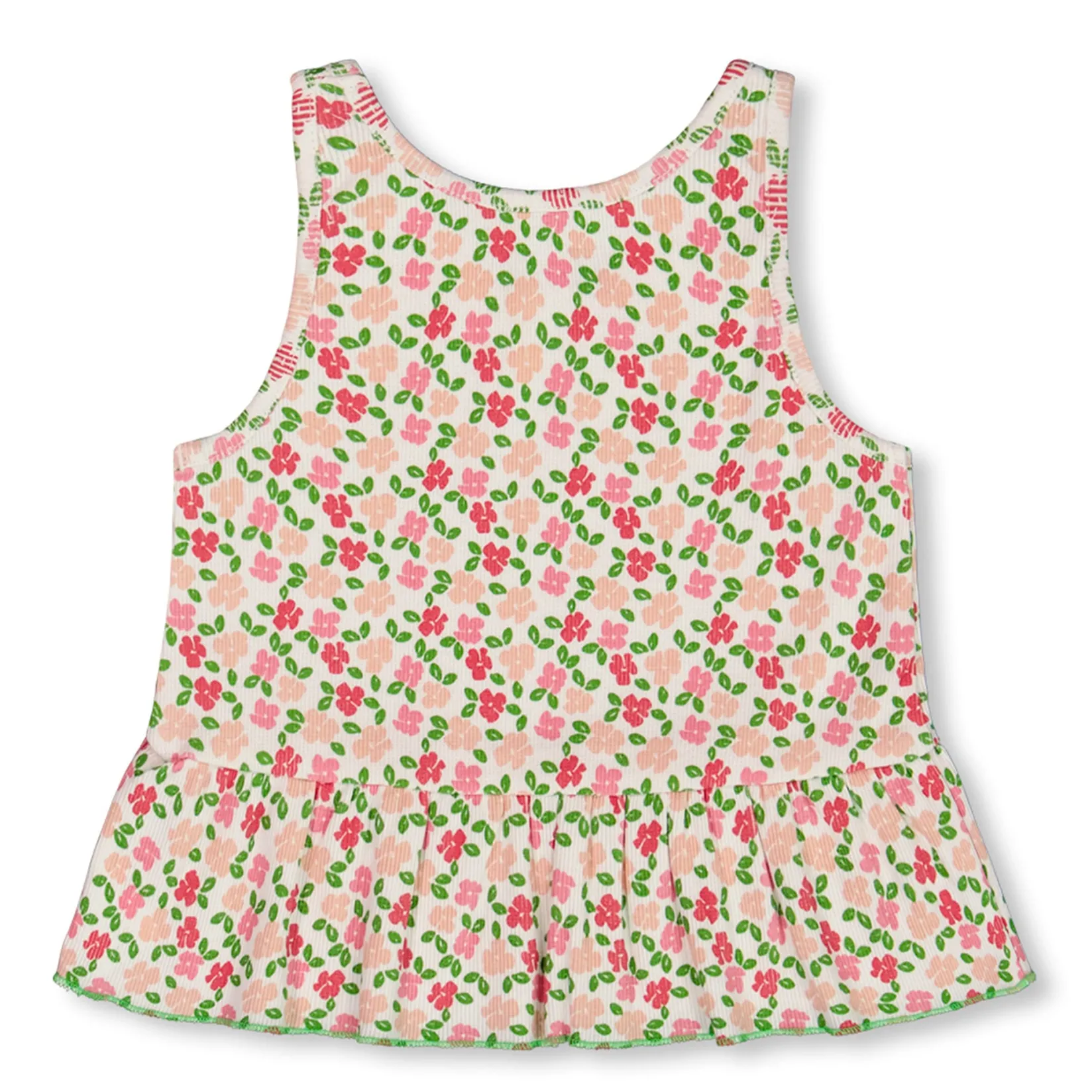Tops>Deux par Deux Birds Flowers Tank Top 7-10y White