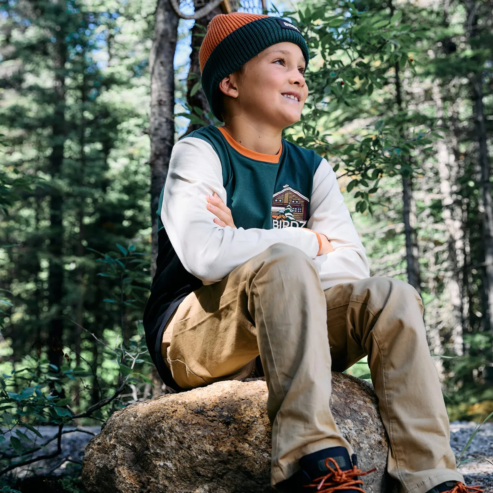 Beanies>Birdz Colorblock Beanie 2-16 y Orange