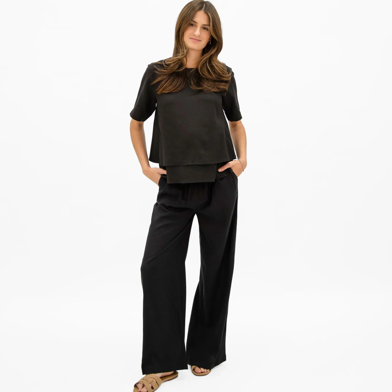Tops>Bella Maternite Nursing Top Black