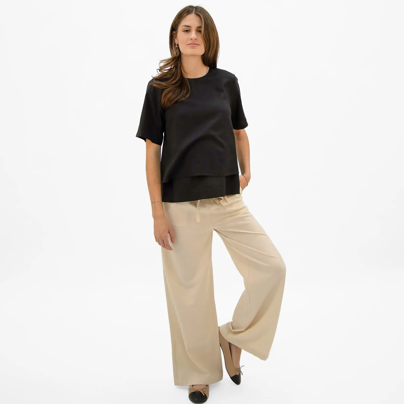 Tops>Bella Maternite Nursing Top Black