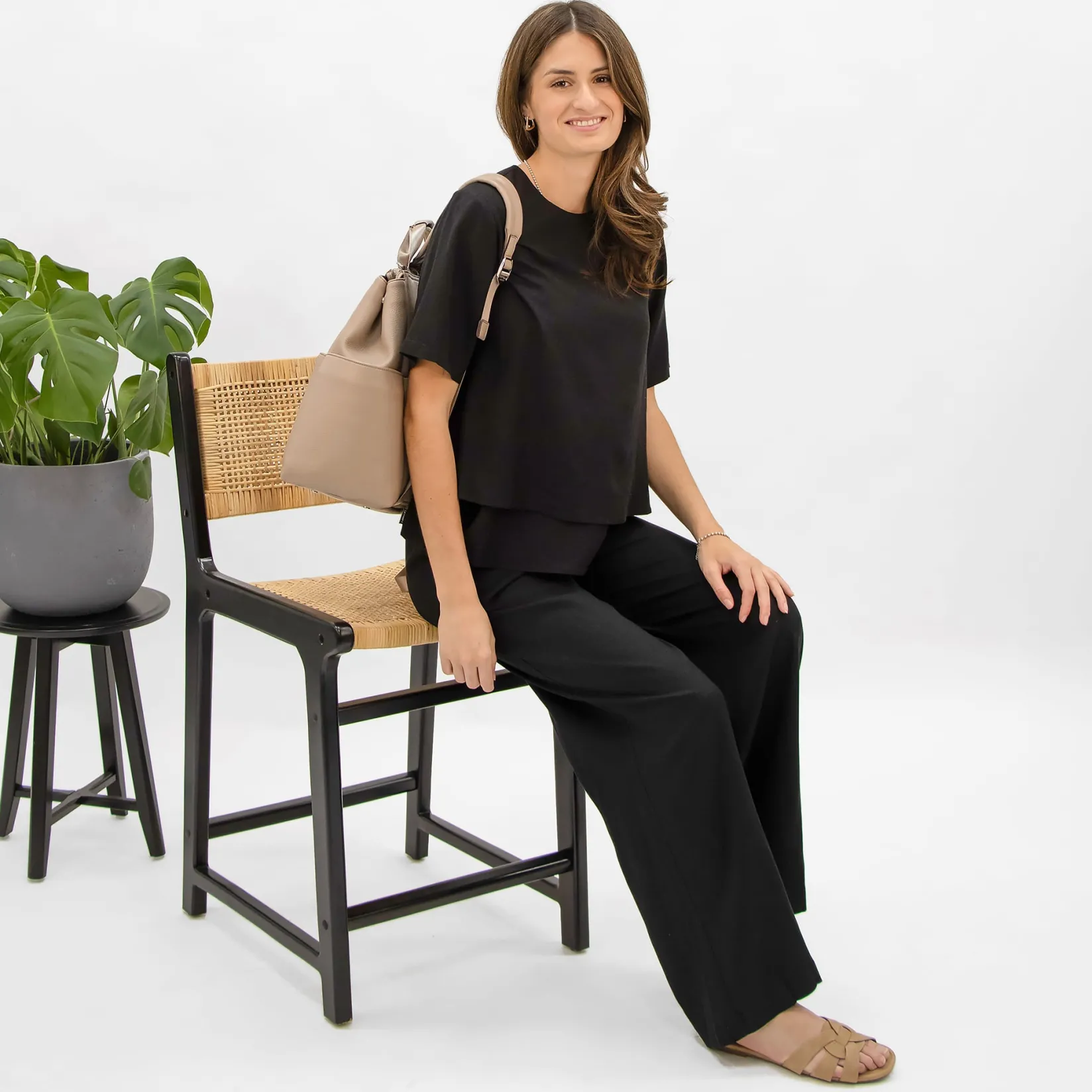 Tops>Bella Maternite Nursing Top Black