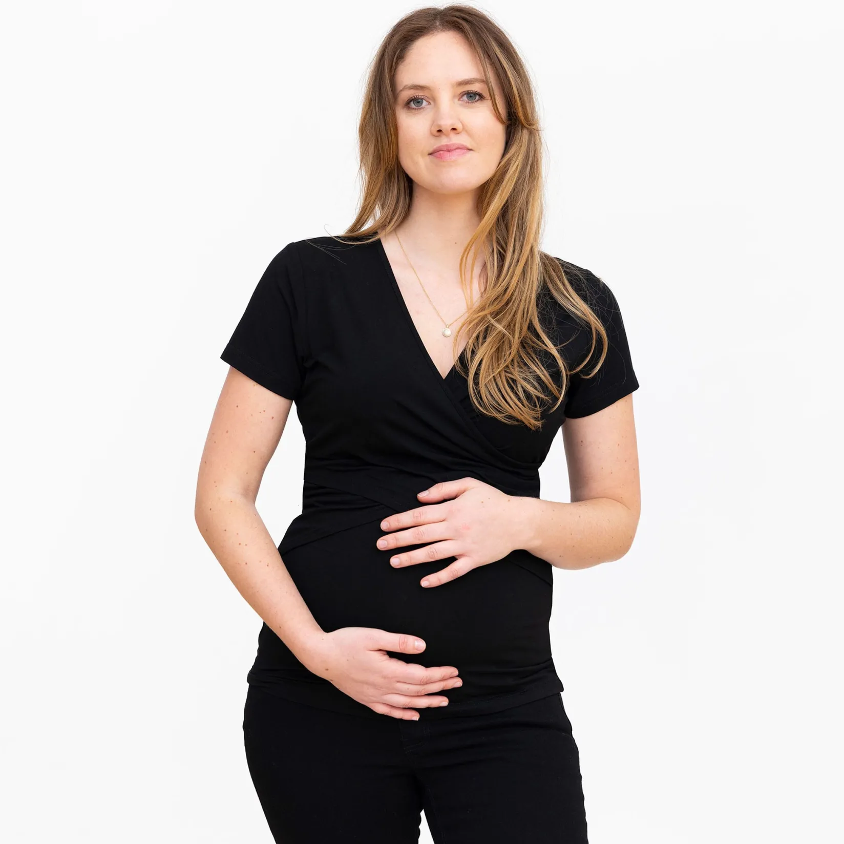 Tops>Bella Maternite Nursing T-Shirt Black
