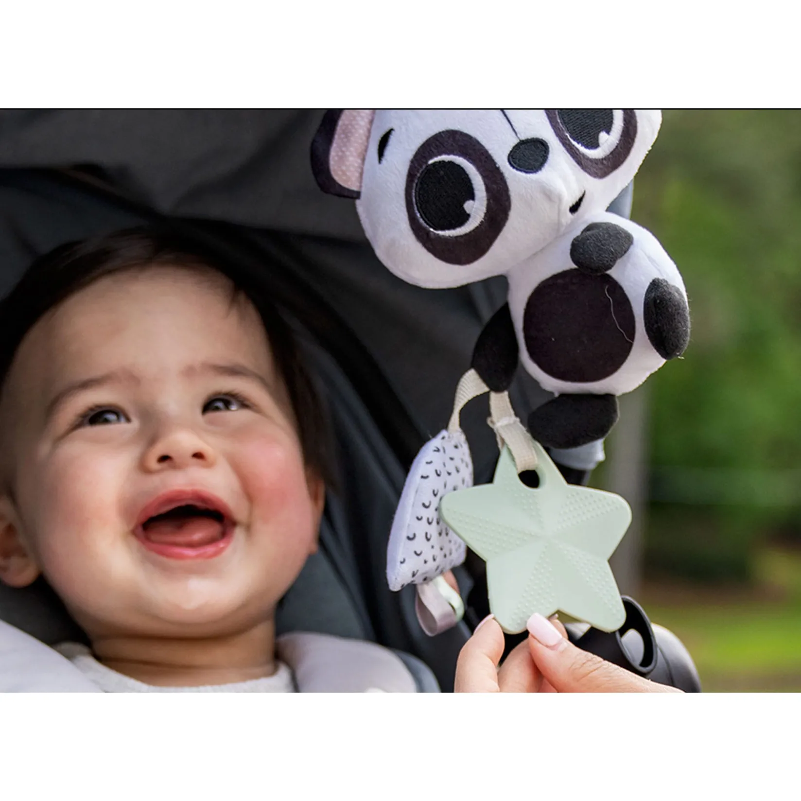 Developmental Toys|Stroller & Car Seat Toys>Tiny Love Black &White Décor Panda Rattle Toy