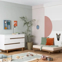 Clearance Bliss 6-Drawers Dresser - White / Walnut Storage Furniture