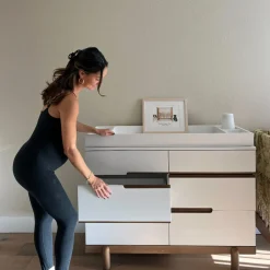 Clearance Bliss 6-Drawers Dresser - White / Walnut Storage Furniture