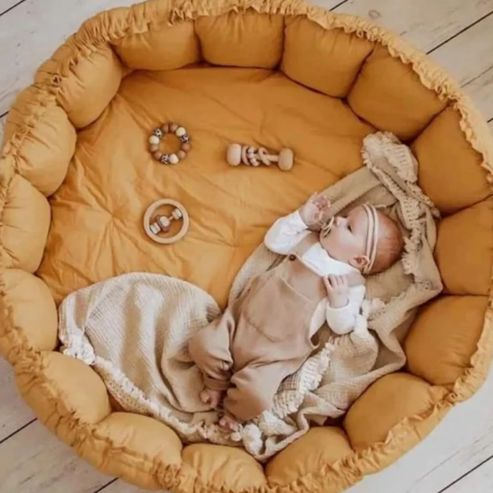 Developmental Toys|Play Mat>Play N Go Bloom Organic Babymat - Mustard