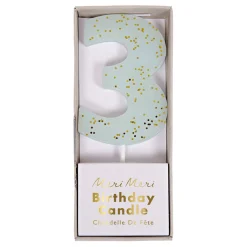 Party Supplies>Meri Meri Blue Number 3 Candle