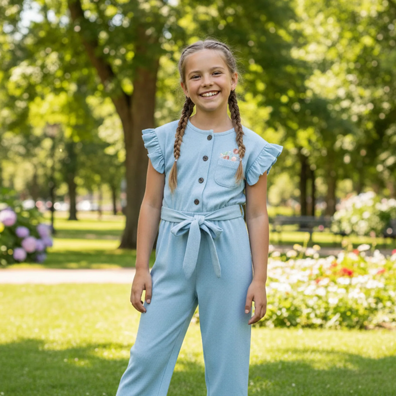 Dresses & Rompers|Rompers & Jumpsuits>Chat Botte Picnic Jumpsuit 2-8y Blue