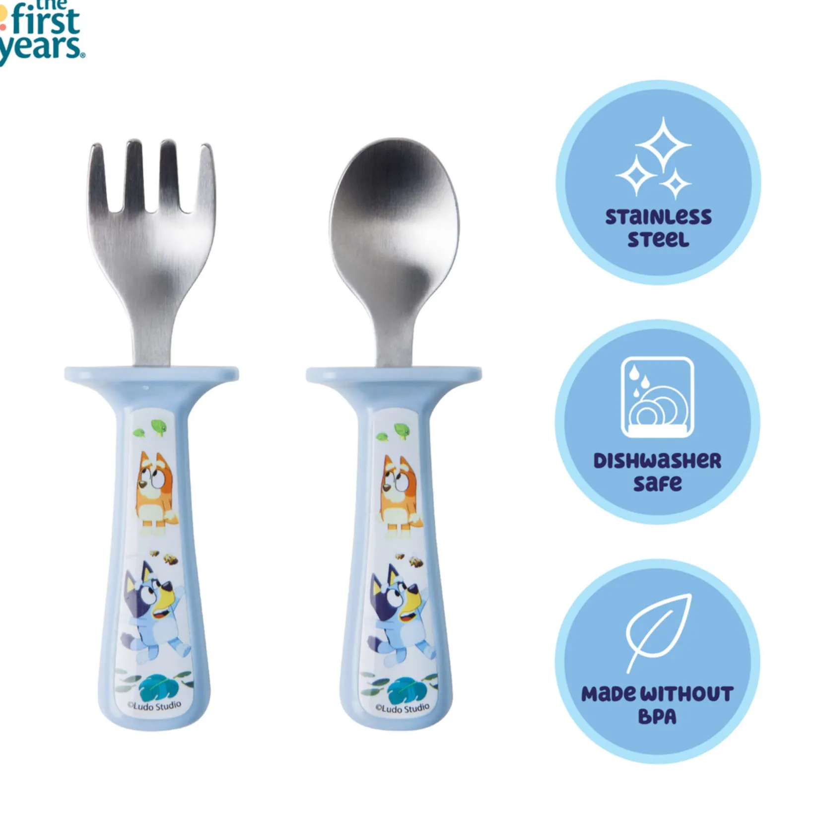 Breastfeeding|Tableware>Lamaze Bluey Fork And Spoon Set with Handle Guards