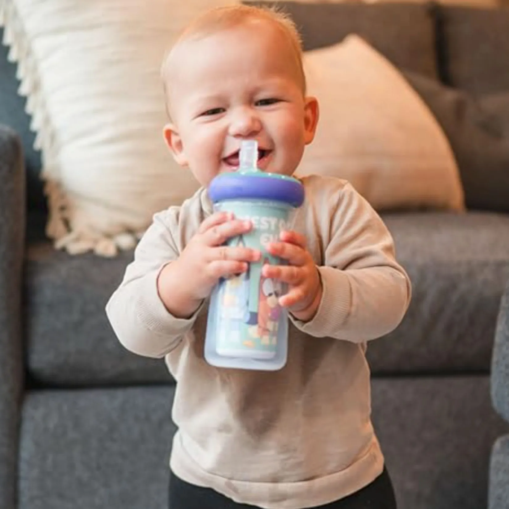 Breastfeeding|Tableware>Lamaze Bluey Insulated Straw Cup 9oz (2)