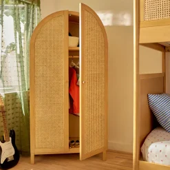 Discount Bondi Cane Armoire - Honey Storage Furniture