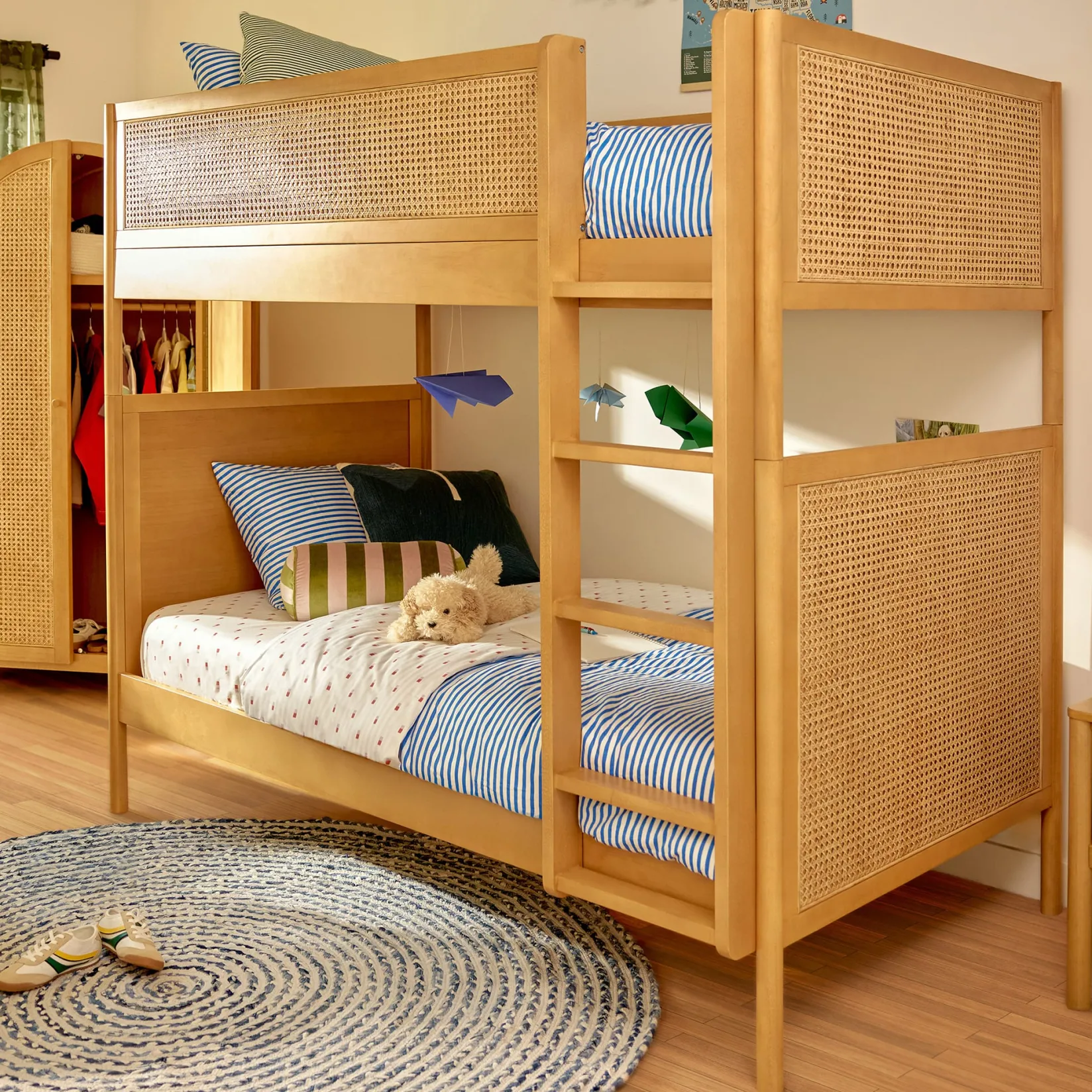 Twin, Full & Queen Beds>Babyletto Bondi Cane Convertible Bunk Bed - Honey
