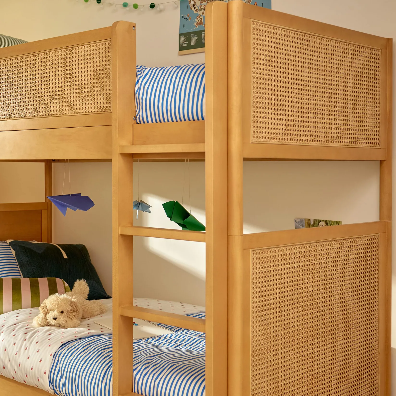 Twin, Full & Queen Beds>Babyletto Bondi Cane Convertible Bunk Bed - Honey