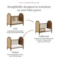 Online Bondi Cane 3-in-1 Convertible Crib with Toddler Bed Kit- Honey Cane Cribs & Mattresses|Cribs & Mattresses