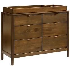 Discount Bondi 6-Drawer Assembled Dresser - Natural Walnut Storage Furniture