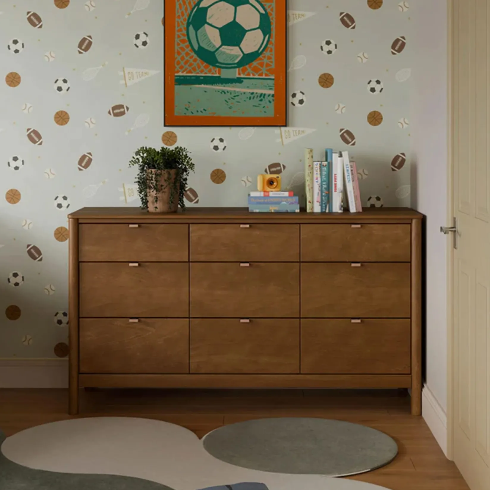 Storage Furniture>Babyletto Bondi 9-Drawer Assembled Dresser - Natural Walnut