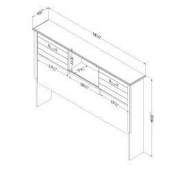Clearance Bookcase Double Headboard with Doors - Ulysses Fall Oak Twin, Full & Queen Beds