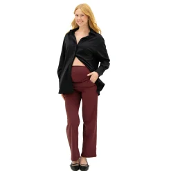 Jeans & Pants>Bella Maternite Classic MaternityPant Bordeaux