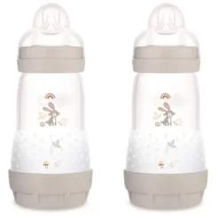 Breastfeeding|Bottles & Nipples>Mam Baby Bottles 9oz (2) Ivory Matte