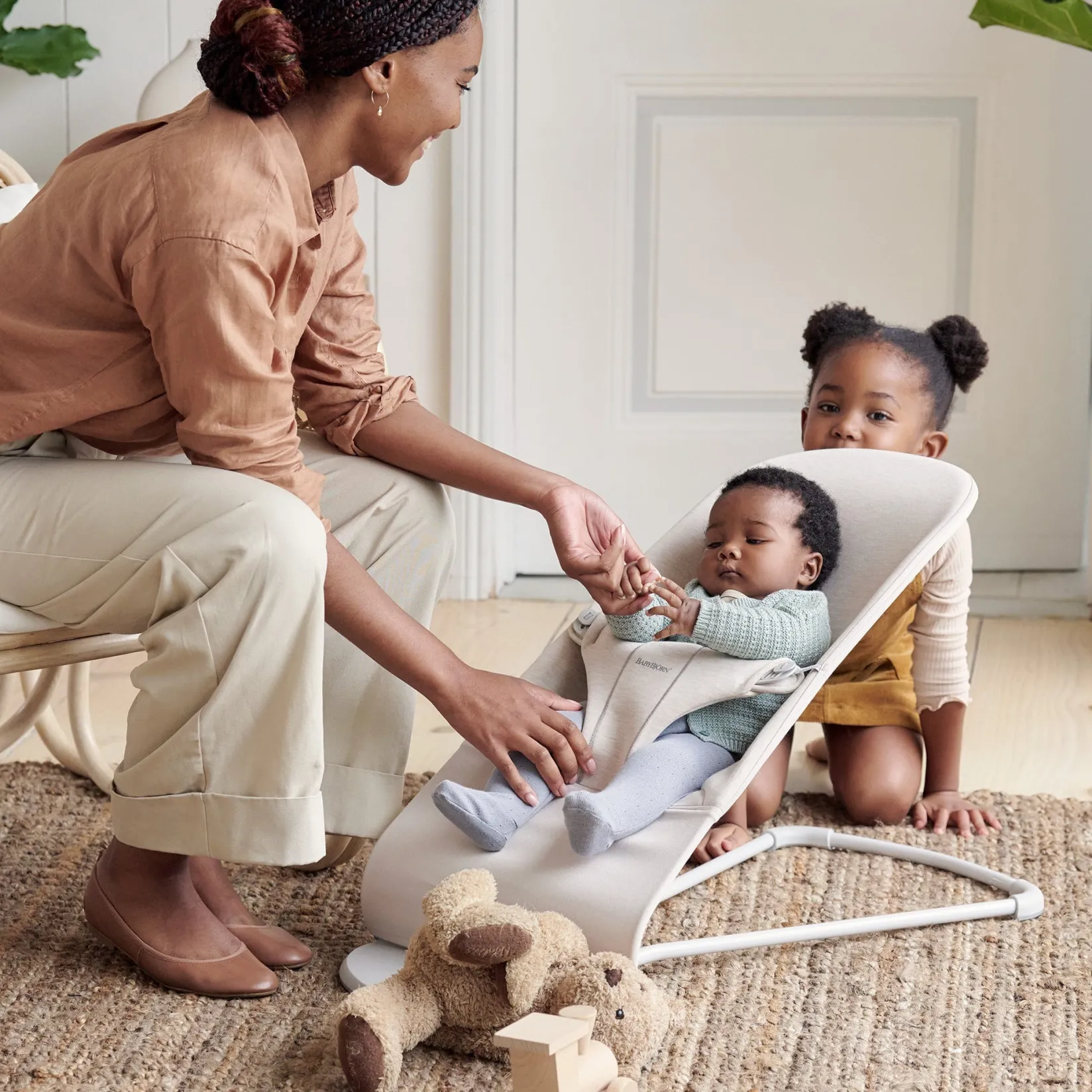 New Bouncer Bliss 3D Jersey Beige Swings & Rockers