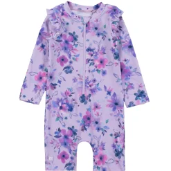 Swimsuits>Nano Bouquet Uv Ls Swimsuit 2-4 Lilac