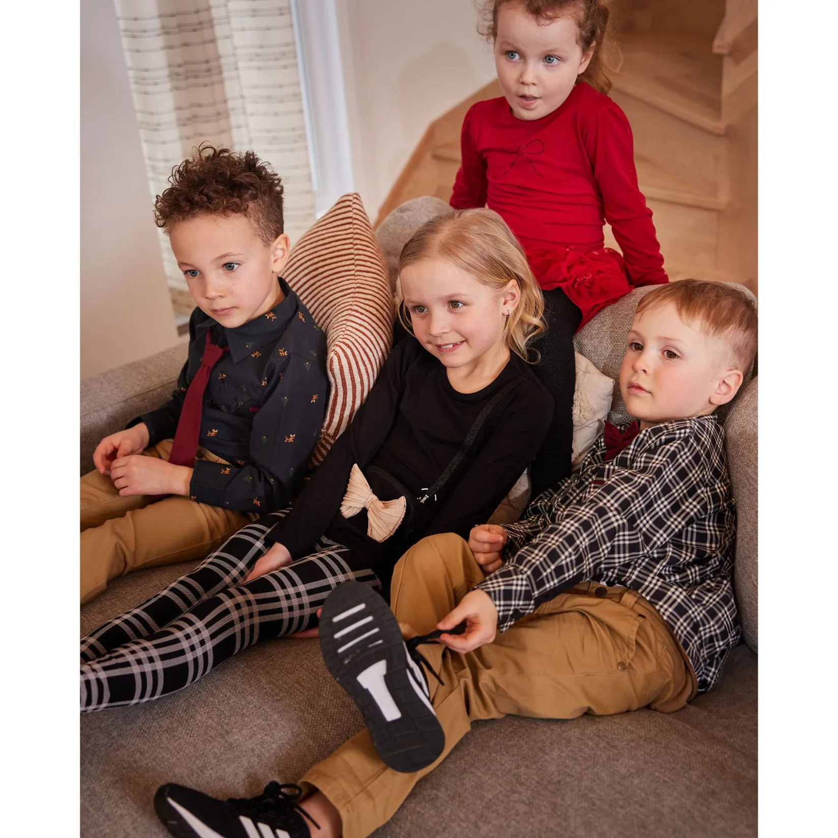 Leggings & Jeggings>Nano Bow Plaid Legging 2-12 Black