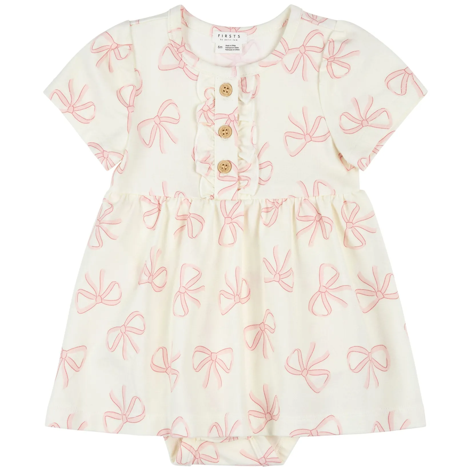 Dresses, Skirts & Outfits>Firsts par Petit Lem Bows Dress 3-24m Beige