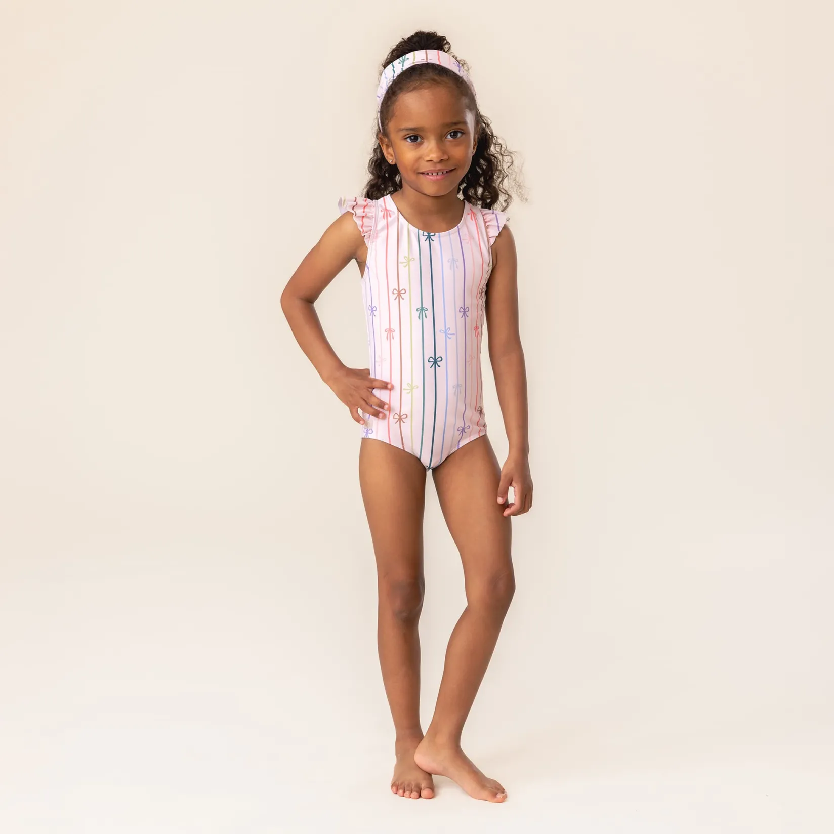 Swimsuits>Nano Bows Swimsuit 2-10 Ivory