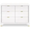 Brimsley Tambour 6-Drawer Assembled Dresser - Warm White Storage Furniture