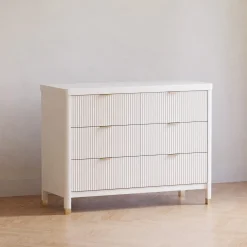 Brimsley Tambour 6-Drawer Assembled Dresser - Warm White Storage Furniture