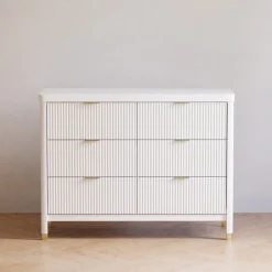Brimsley Tambour 6-Drawer Assembled Dresser - Warm White Storage Furniture