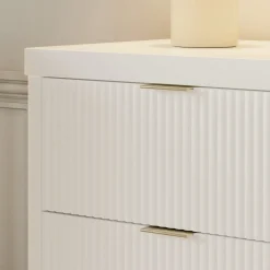 Brimsley Tambour 6-Drawer Assembled Dresser - Warm White Storage Furniture