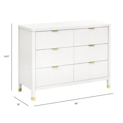 Brimsley Tambour 6-Drawer Assembled Dresser - Warm White Storage Furniture