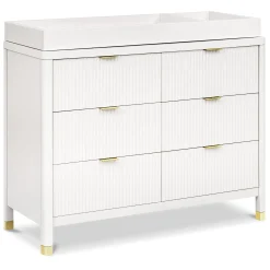 Brimsley Tambour 6-Drawer Assembled Dresser - Warm White Storage Furniture