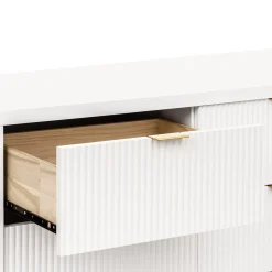 Brimsley Tambour 6-Drawer Assembled Dresser - Warm White Storage Furniture