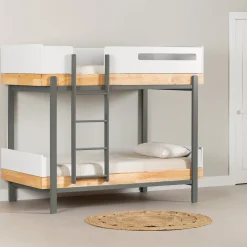 Best Bunk Bed - Bebble Natural and Gray Twin, Full & Queen Beds