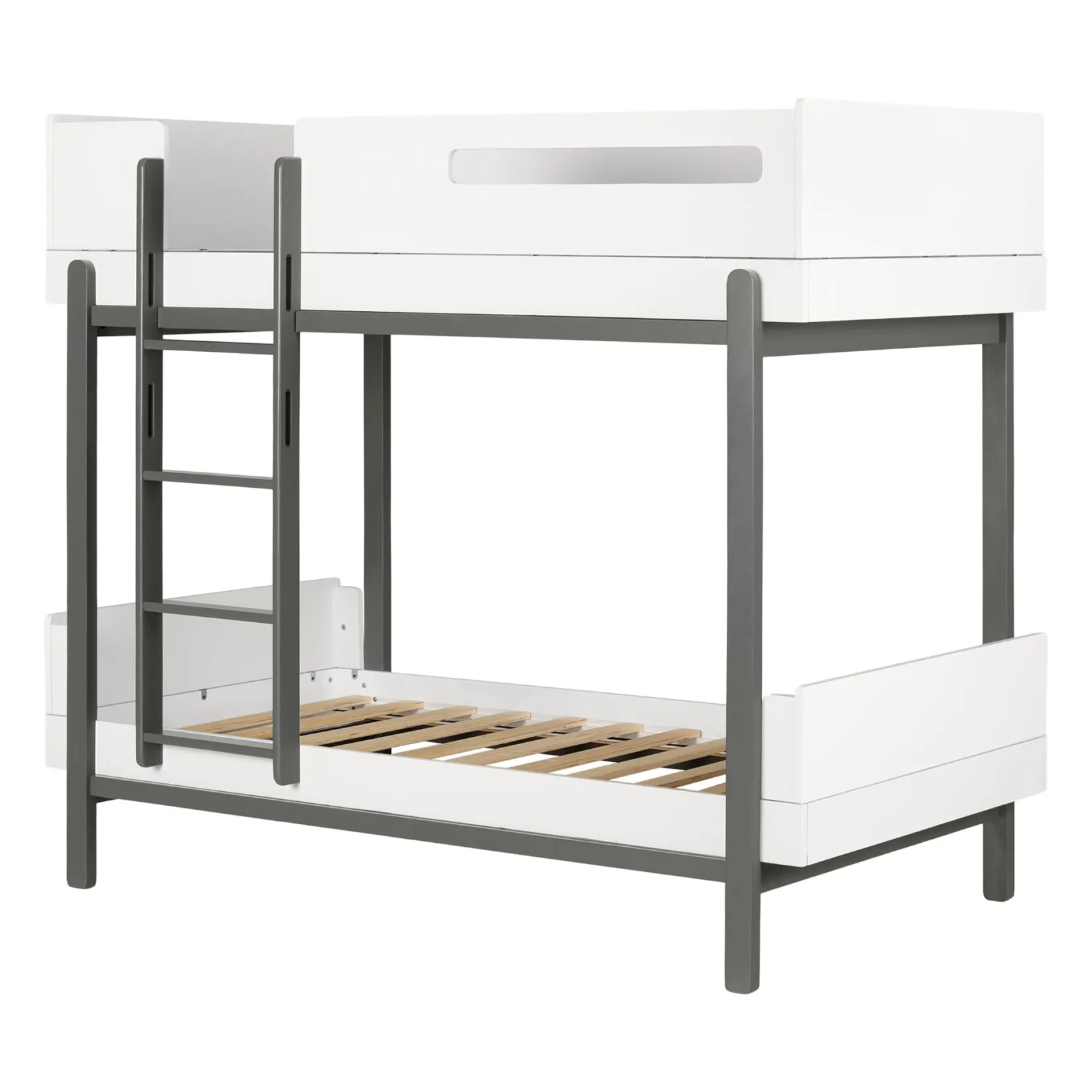 Outlet Bunk Bed - Bebble Soft Gray and White Twin, Full & Queen Beds
