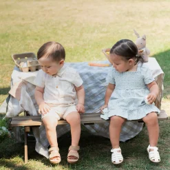 Dresses, Skirts & Outfits>Firsts par Petit Lem Bunnies Dress 3-24m Blue