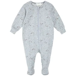 Pajamas|Pyjamas>Firsts par Petit Lem Bunnies Flowers Pajamas 0-12m Blue