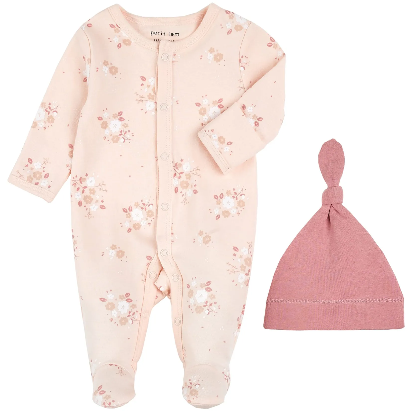 Pajamas|Pyjamas>Petit Lem Bunnies Pajamas Set Premie Pink