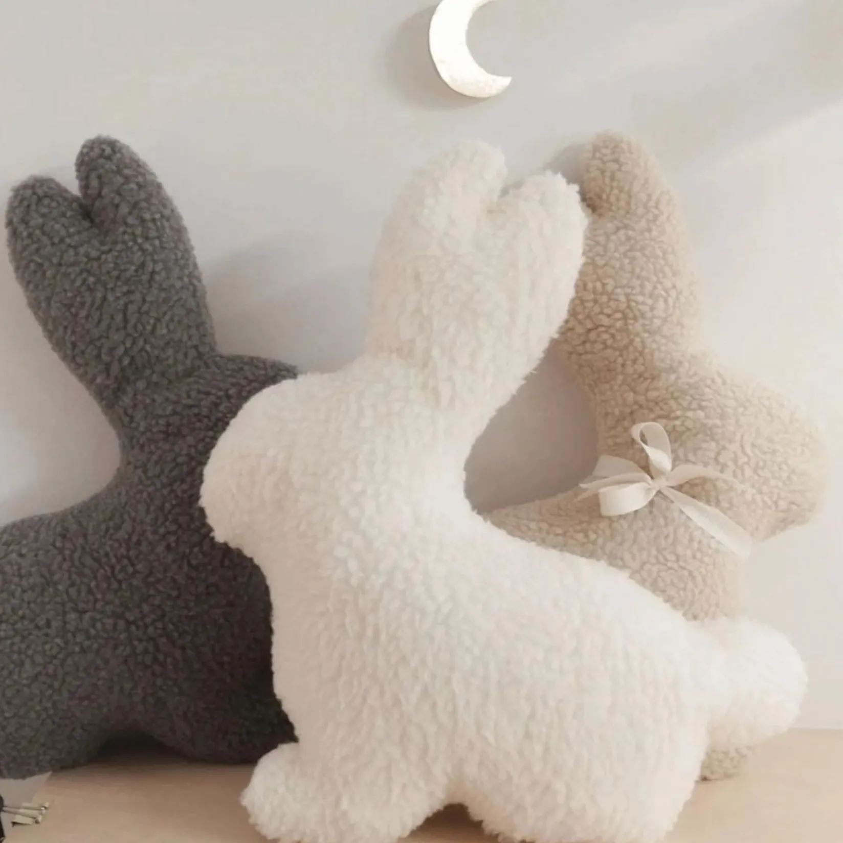 Cushions>The Butter Flying Bunny Plush Cushion - Ivory
