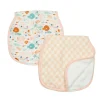 Muslin Products|Nursing Covers>Loulou Lollipop Burp Cloth Set - Kissed Shoal